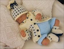 BABY KNITTING PATTERNS DK 15 TOBY BOYS OR REBORN DOLLS PRECIOUS NEWBORN KNITS