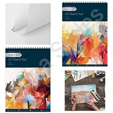 ARTIST SKETCH BOOK DRAWING PAD A4 A5 SPIRAL WHITE CARTRIDGE PAPER ART HOME CRAFT