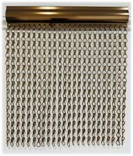 BRONZE Wide Double Hook Chain Fly Screen Door Curtain 120x210cm Matching Header