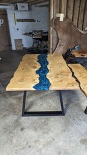 Live edge table resin river - edge, table,