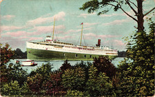 MICHIGAN Hay Lake Steamer Ship Juniata MI c1912 Postcard