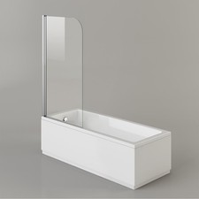 Single Ended Bath Bathtub 1600x700mm Square Straight Bathtub Shower Screen
