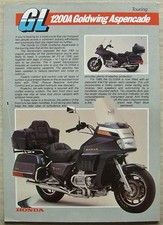 HONDA GL1200A GOLDWING ASPENCADE MOTORCYCLE Sales Specification Leaflet Mar 1986