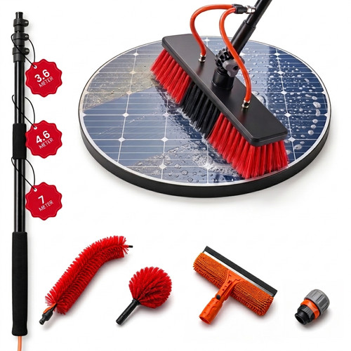 Water fed telescopic pole - telescopic,