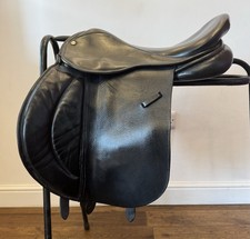 17” Black English Leather Cob GP Saddle Extra Wide Fit