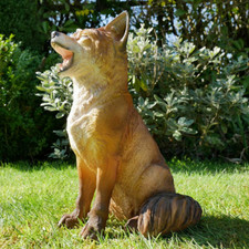 Fox Garden Ornaments Outdoor Resin Sculpture Sitting Animal Ornament Lawn Statue
