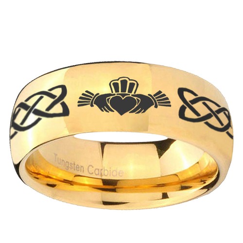Irish claddagh dome tungsten - claddagh,