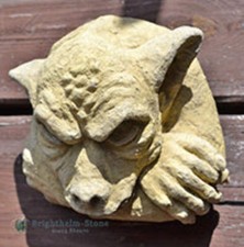 Gargoyle face wall plaque stone home or garden gothic ornament 13cm/5" H