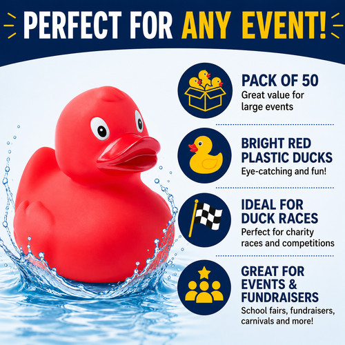 Red plastic ducks duck race - 50,