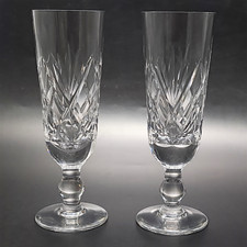 Royal Brierley Crystal Braemar Champagne Flutes Pair Cut Glass 140ml British