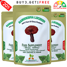 Reishi Mushroom 5500mg Capsules (Ganoderma Lucidum) – Strong & Effective – Vegan