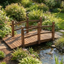 5 FT Wooden Garden Bridge