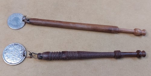 Antique wooden lace bobbins - antique,