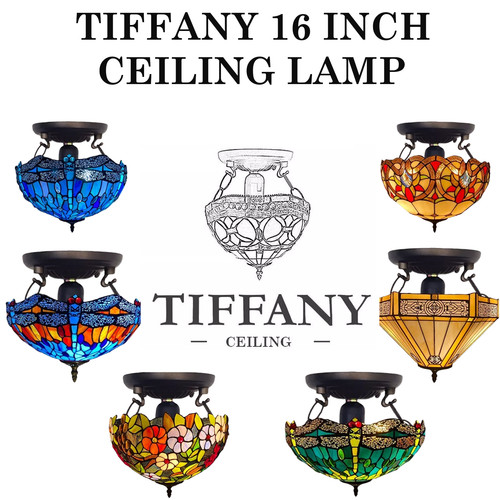 Tiffany style inch ceiling - 16-inch,