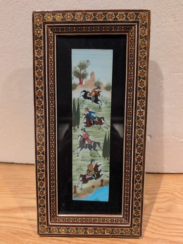 Vintage persian miniature - miniature, polo
