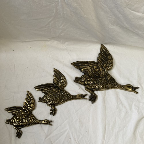 Brass flying geese ducks - flying,