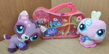 Hasbro LPS Littlest Pet Shop Figures Bundle with Carry Storage Case +2 Pet Plush