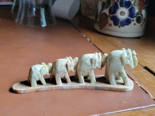 Hand carved elephant - carved,