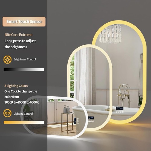 Oval led bathroom mirror with - bathroom,