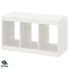 New IKEA TROFAST Storage Unit w/ Boxes White/White 99x44x56cm Kids Toy Organizer