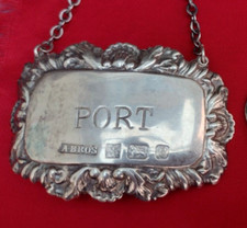 Hallmarked STERLING SILVER Decanter Label  PORT 28.2g Great Gift UK seller