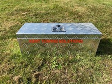 NEW Lockable Aluminium Chequer Plate Toolbox Trailer Plant Tractor Truck Van✅