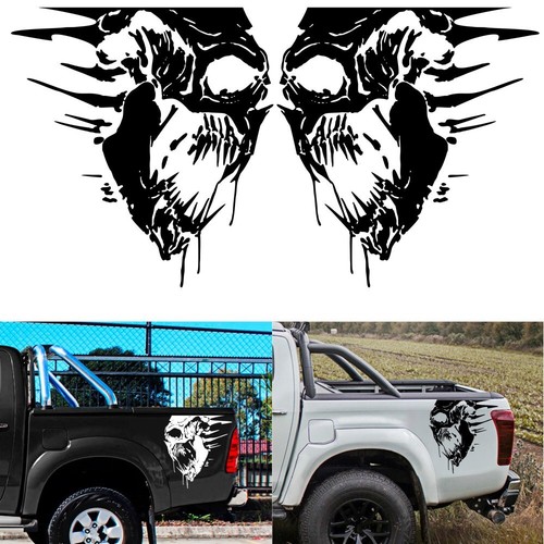 2pcs black skull - black,
