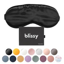 Blissy Silk Sleep Mask | 100% Pure Mulberry Silk | Blackout Eye Mask | Black