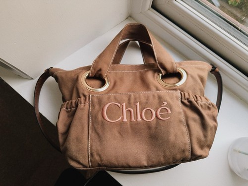 Chloe canvas tote brown - canvas,