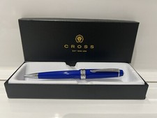 Cross Polished Blue with Silver Chrome Trim Bailey Light Ballpoint Pen With Box