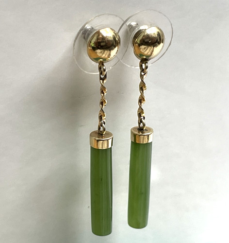 9ct yellow gold green - 9ct, jade