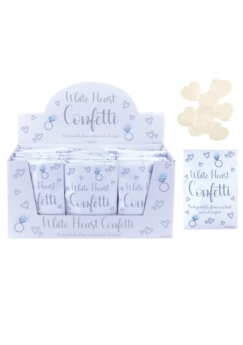 White heart shaped confetti - heart,