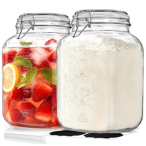 Gallon wide mouth glass jars - glass,