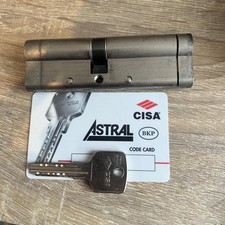 High Security Cisa Astral Euro Cylinder 45:55 - Used with Key card and 1 Key