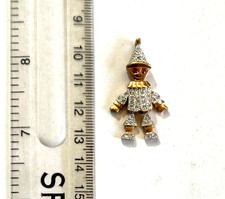 new stone studded  moving clown  Pendant 9ct Yellow Gold  new 5 gms