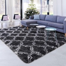 Fluffy Rugs Large Shaggy Rug Bedroom Living Room Anti Slip Soft Carpet Floor Mat
