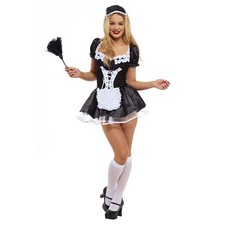 Women's Adult French Maid Dress Up Fancy Dress Costume