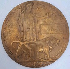 World War 1 death penny bronze