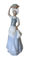 Porcelanas Miquel Requena - Valencia -Large Porcelain Figure 38cm Lady & Flowers