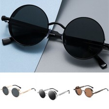 Mens Sunglasses Sun glasses Steampunk Round UV400 Vintage Polarized Brand Design