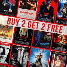 80s Classic Action Movie Cinema Posters Vintage Retro Wall Art A4 A3 A2