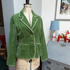 VINTAGE BODEN LADIES GREEN VELVET JACKET SIZE 14