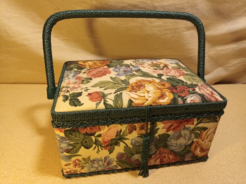 Vintage sewing basket storage - basket,