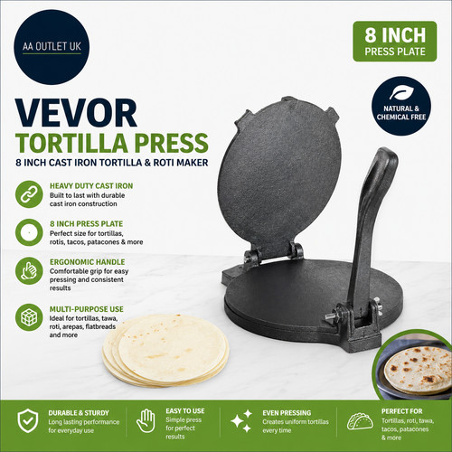 Vevor tortilla press - 8in, cast