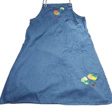 Quacker Factory Denim Maxi FRUIT Dress LIFE IS A-'PEEL'-ING Womens Size 28W 