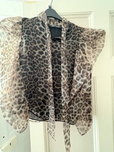 Zara leopard pussy bow blouse - pussy,
