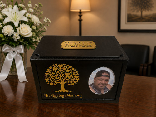 Wooden cremation urn for human - cremation,