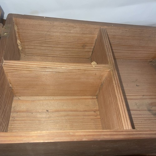 Antique fitted pitch pine box - pitch,