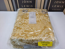 John Lewis W228 x Drop 137cm Willow Landscape Pair Lined Eyelet Curtains, Gold