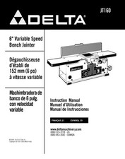 Delta JT160 6" Variable Speed Bench Jointer Instruction Manual